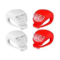 Conjunto de luzes traseiras dianteiras da bicicleta da bicicleta do silicone do diodo emissor de luz do clipe do