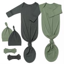 Conjunto de Macacão com Nó para Bebê Noah Baby 2 Peças com Chapéu e Laço