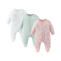 Conjunto De Macacão De Manga Longa Para Bebê Menina 100% Algodão Outono Inverno Casual Macacões Para