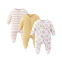 Conjunto De Macacão De Manga Longa Para Bebê Menina 100% Algodão Outono Inverno Casual Macacões Para