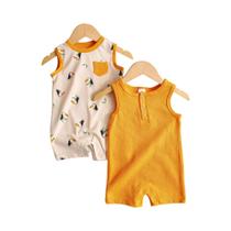 Conjunto De Macacão De Verão Para Bebê Menino Com Chapéu 3PCS Roupas De Algodão 0-18 Meses Conjunto De Macacão De Verão Para Bebê Menino Com Chapéu 3PCS Roupas De Algodão 0-18 Meses