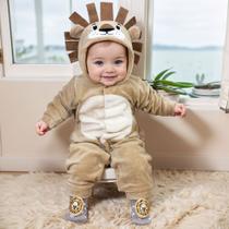 Conjunto de Macacão Plush Leão Rei da Floresta - Quentinho e Confortável - Bege Conjunto de Macacão Plush Leão Rei da Floresta - Quentinho e Confortável - Bege