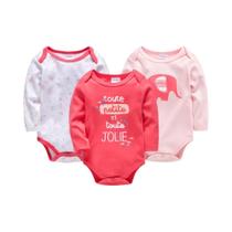 Conjunto De Macacões De Algodão Para Bebê Menina Com Estampa De Veado E Elefante Rosa 3-24M Roupas