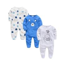 Conjunto De Macacões De Algodão Para Bebês Meninas E Meninos 0-12M Manga Longa Primavera Outono