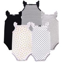 Conjunto de macacões Hudson Baby de algodão sem mangas de 6 a 9 meses