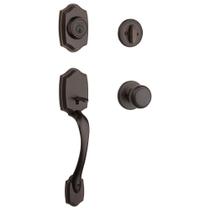 Conjunto de maçaneta e fechadura da porta frontal Kwikset Belleview Conjunto de maçaneta e fechadura da porta frontal Kwikset Belleview