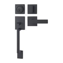 Conjunto de maçanetas Amazon Basics Contemporary Stamford Matte Black