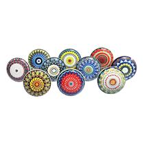 Conjunto de maçanetas de cerâmica Royal Kraft, 20 maçanetas vintage multicoloridas Conjunto de maçanetas de cerâmica Royal Kraft, 20 maçanetas vintage multicoloridas