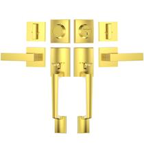 Conjunto de maçanetas de porta TICONN Double Front Heavy Duty Polido