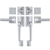 Conjunto de maçanetas de porta TICONN Double Front Heavy Duty Satin Chrome Conjunto de maçanetas de porta TICONN Double Front Heavy Duty Satin Chrome