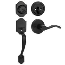 Conjunto de maçanetas e fechaduras da porta frontal Azdele Matte Black