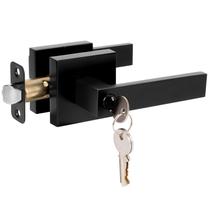 Conjunto de maçanetas e fechaduras da porta frontal HOSOM Matte Black, 1 pacote