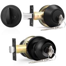 Conjunto de maçanetas e fechaduras Probrico Flat Black Keyed Alike