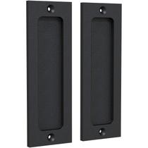 Conjunto de maçanetas Tibres de 15 cm Finger Flush Matte Black, pacote com 2