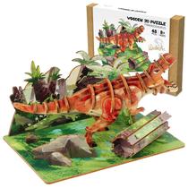 Conjunto de madeira 3D Dinosaur Puzzle JZMDEDR para crianças de 8 a 14 anos