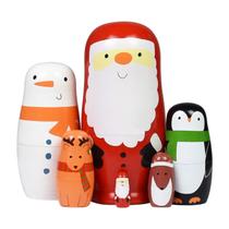 Conjunto de madeira Toy Figure HYCLES Russian Nesting Dolls de 25 cm