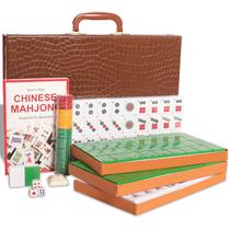 Conjunto de Mahjong chinês GUSTARIA Mahjongg com 146 peças e estojo