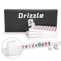 Conjunto de Mahjong Drizzle Mini 20 mm com 166 peças e suportes, portátil
