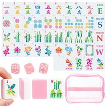 Conjunto de Mahjong Entallor 166 Peças Rosa em Melamina, Tamanho de Viagem Conjunto de Mahjong Entallor 166 Peças Rosa em Melamina, Tamanho de Viagem