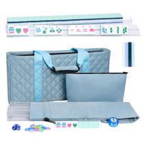 Conjunto de Mahjong Jongyance 160 Peças com Peças de Acrílico e Bolsa Azul