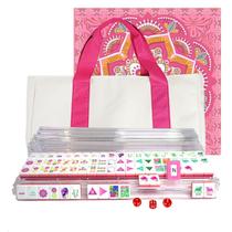 Conjunto de Mahjong MAJONIX com 160 peças de acrílico e bolsa portátil