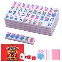 Conjunto de Mahjong MJDYTYT 1,2" Rosa em Melamina Resistente, 166 Peças