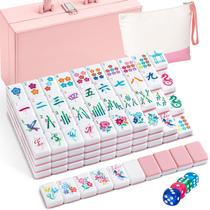 Conjunto de Mahjong Soulchen 1,2" em Acrílico Rosa com 168 Peças Conjunto de Mahjong Soulchen 1,2" em Acrílico Rosa com 168 Peças
