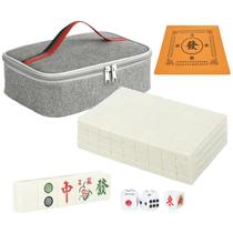 Conjunto de Mahjong TWBTC chinês branco cremoso compacto com bolsa Conjunto de Mahjong TWBTC chinês branco cremoso compacto com bolsa