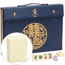 Conjunto de Mahjong Yellow Mountain Imports Bleau Fontaine Chinese