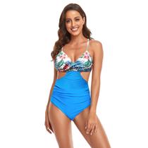 Conjunto de maiô feminino para pais e filhos Conjunto de biquíni de cintura alta sexy sem encosto