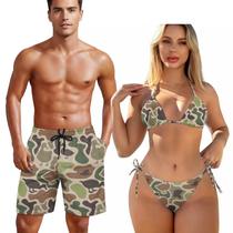 Conjunto de maiô KEIAHUAN His and Hers Matching Set, shorts de praia