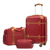 Conjunto de Mala de Viagem Coolife 3 Peças - PC Hardside com Trava TSA Conjunto de Mala de Viagem Coolife 3 Peças - PC Hardside com Trava TSA