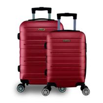 Conjunto de Mala Viagem 2 Unidades Bordo Avião ANAC ABS Rígido Rodinhas 360º