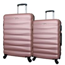 Conjunto De Malas Abs Yins 21089 Cadeado Embutido Rodas 360º 2pcs P-M Rosê