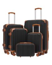 Conjunto de Malas Coolife 5 Peças ABS Rígido com Cadeado TSA Conjunto de Malas Coolife 5 Peças ABS Rígido com Cadeado TSA