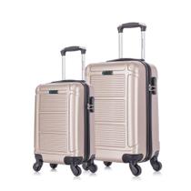 Conjunto de Malas de Bordo Pequenas Blue Waves Champagne Rígida em ABS e Rodinhas (P e PP) Conjunto de Malas de Bordo Pequenas Blue Waves Champagne Rígida em ABS e Rodinhas (P e PP)