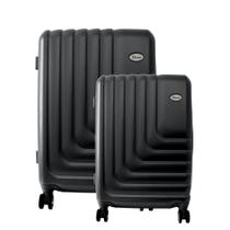 Conjunto de Malas de Viagem Abs Expansível Ika Flex Cadeado Tsa Rodas Duplas 2pcs - Preta, P/m