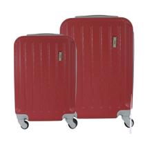 Conjunto de Malas de Viagem em ABS IKA Scorpion Cadeado Integrado 2Pcs P/M Vermelha