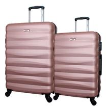 Conjunto de Malas de Viagem em Abs Yins 21089 Cadeado Integrado Rodas 360º 2pcs P/m Rosê