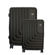 Conjunto de Malas de Viagem Expansível em Abs Ika Flex, Cadeado Tsa Rodas Duplas 2pcs - Grafite, P/m