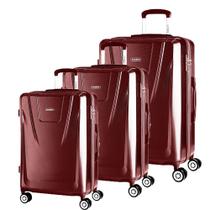 Conjunto de Malas de Viagem Expansível Policarbonato Samsonite Derby Cadeado Tsa 3pcs P/m/g Vermelha