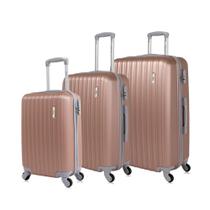 Conjunto de malas de viagem P, M e G Londres Plus Swiss Move Rose