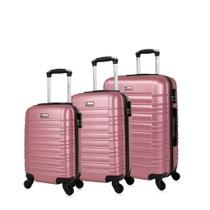 Conjunto de Malas de viagem PP, P e M Detroit Swiss Move Rose Conjunto de Malas de viagem PP, P e M Detroit Swiss Move Rose