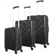 Conjunto de Malas em Polipropileno American Tourister Camboriu Cadeado Rodas 360º 3 Pcs P/m/g Preta