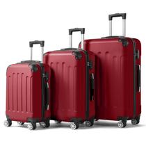 Conjunto de Malas Karl Home 20/24/28" ABS com Fechadura TSA Vinho Vermelho