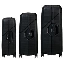 Conjunto De Malas Magnum Eco Samsonite Polipropileno Cadeado Tsa 4 Rodas Duplas Preto P-M-G Conjunto De Malas Magnum Eco Samsonite Polipropileno Cadeado Tsa 4 Rodas Duplas Preto P-M-G
