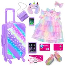 Conjunto de malas para bonecas ZITA ELEMENT American 18 polegadas roxo