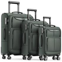 Conjunto de Malas SHOWKOO 3 Peças Softside Expansível com Cadeado TSA