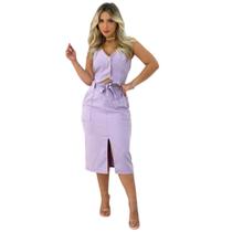 Conjunto de Malha com Saia Lilas: Incrível em Lilas Conjunto de Malha com Saia Lilas: Incrível em Lilas