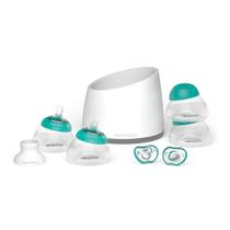 Conjunto de Mamadeiras NANOBÉBÉ Starter 150ml Anticólica Verde-azulado Conjunto de Mamadeiras NANOBÉBÉ Starter 150ml Anticólica Verde-azulado